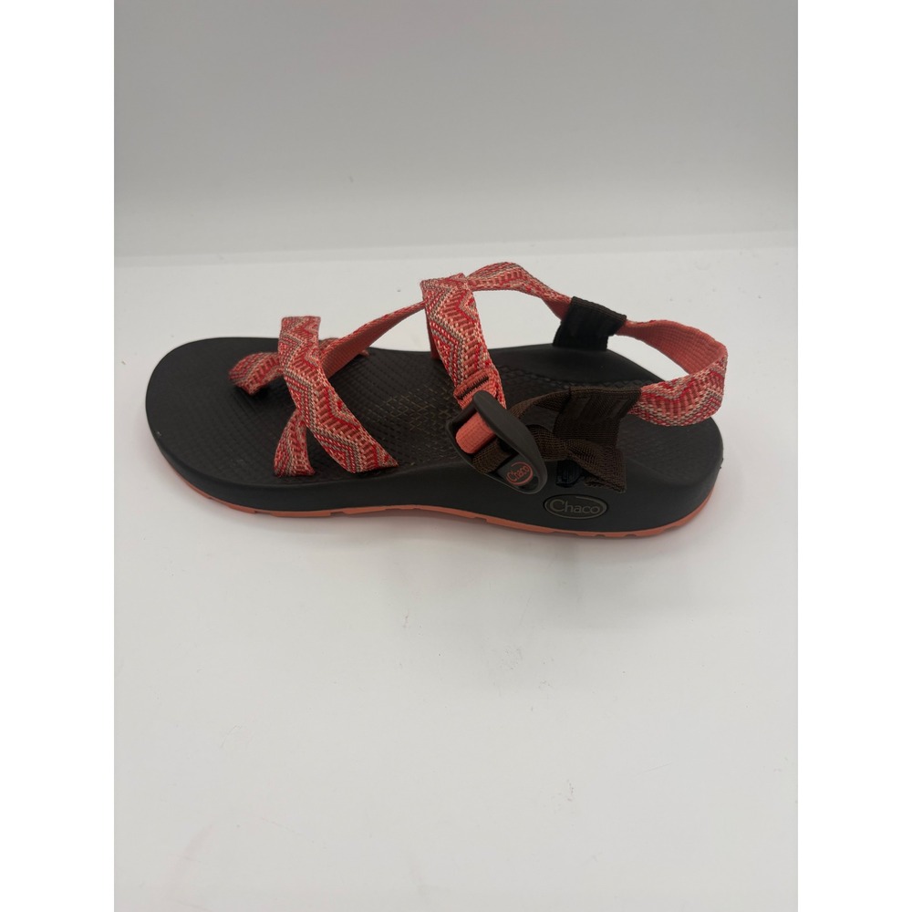 Chaco Z Cloud 2 Womens Sandals Size 11 Red Orange Chevron‎ Strappy Toe Loop - Picture 4 of 10